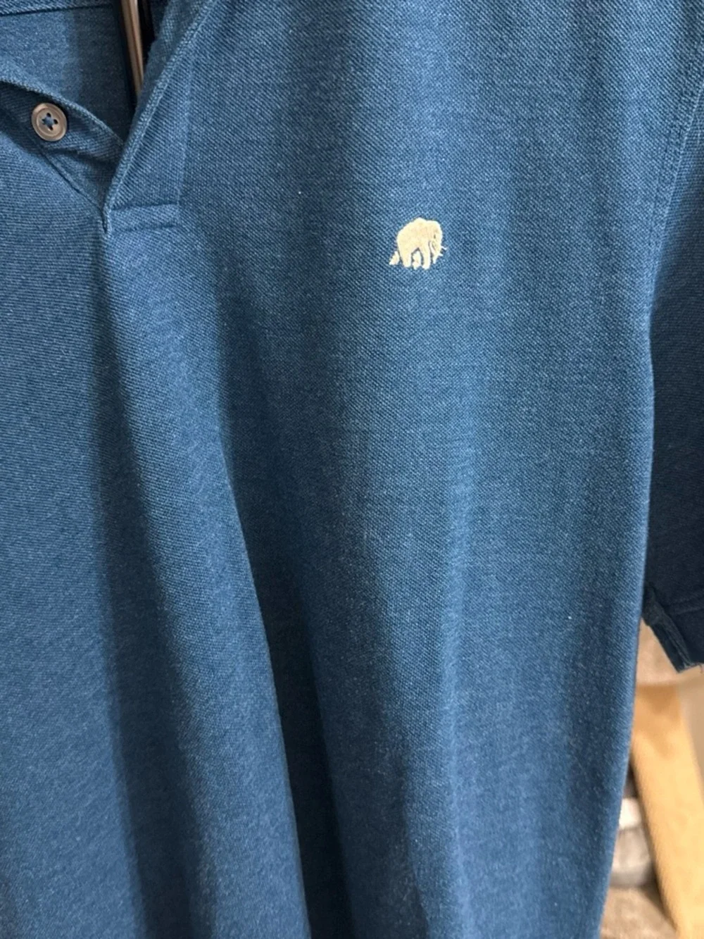 Banana Republic Men’s Teal Blue Polo with Embroidered Bison